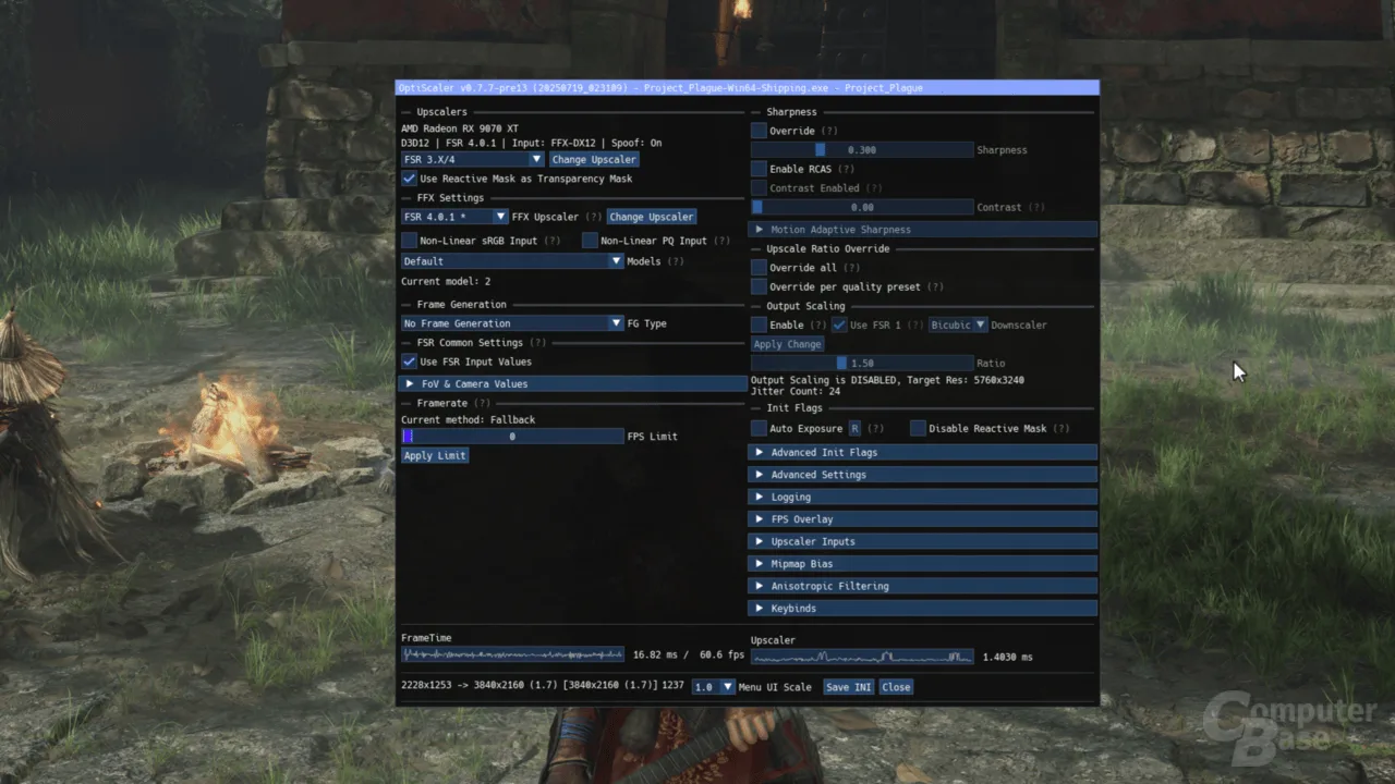OptiScaler In-Game Overlay Menu